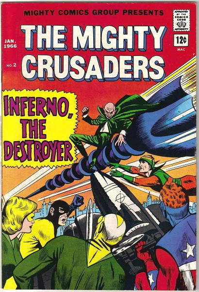 The Mighty Crusaders Comic Book #2, Archie Comics 1966 VERY FINE