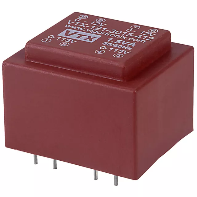 Vigortronix VTX-121-3015-412 Encapsulated PCB Transformer 115V+115V 1.5VA 0-12V