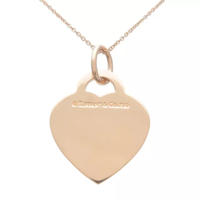 Auth Tiffany&Co. Return to Tiffany Heart Tag Necklace K18PG Rose Gold Used F/S 2