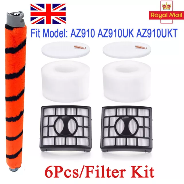 For SHARK Duoclean AZ910UKT AZ910 AZ910UK Vacuum Replacement Filter Roller Brush