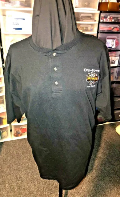Men's Black Polo Shirt Harley Davidson Staff XL