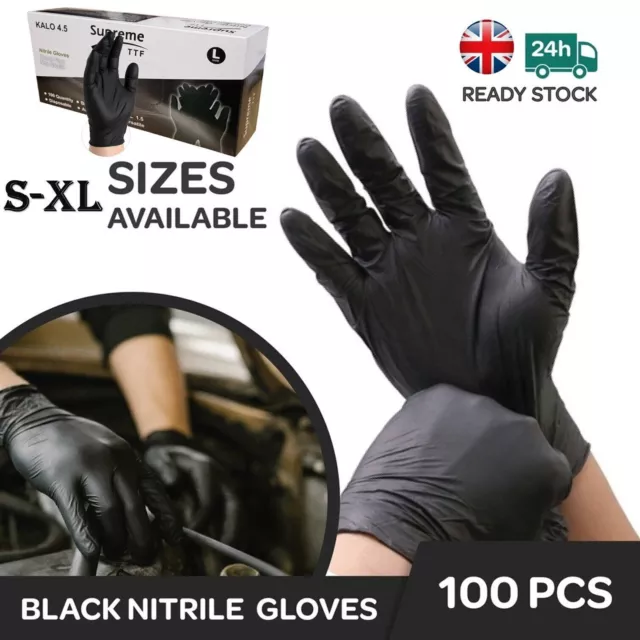 1000 Black Tattoo Mechanic Nitrile Powder & Latex Free Thick Disposable Gloves