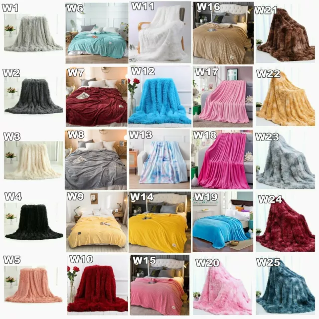 Fluffy Blanket Super Soft Warm King Queen Size Throw Bed Easy Wash Baby Adult AU