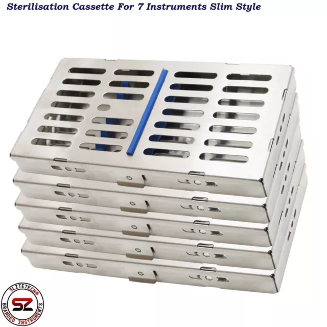 5x Sterilisationsbehälter 7 Instrumente Aufbewahrung Sterilcontainer Dental Box