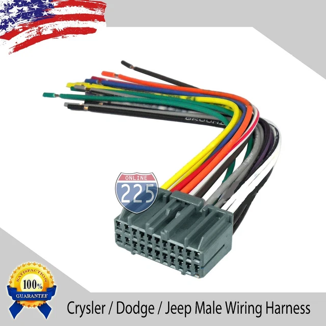 CAR STEREO WIRING Harness Factory Radio Male Plug Chrysler Dodge Jeep