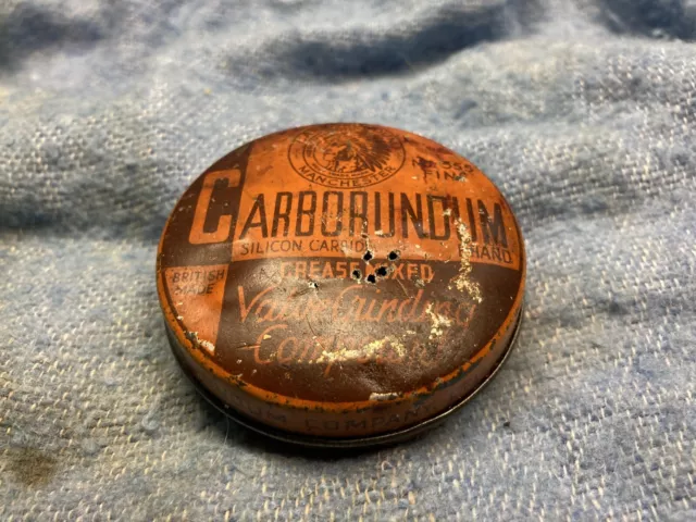 Vintage Carborundum Manchester Valve Grinding Compound Tin No. 356 Coarse