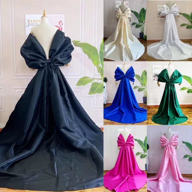 Satin Big Bow Back Bridal Accesories Long Ribbon Detachable For Wedding Dresses