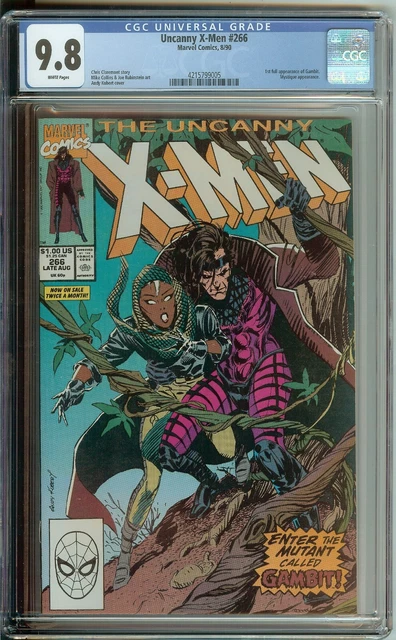 Uncanny X-Men #266 CGC 9.8 Marvel 1990 1st Full Appearance Gambit White Pages