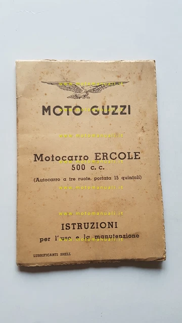 Moto Guzzi Ercole 500 1953 manuale uso manutenzione libretto originale