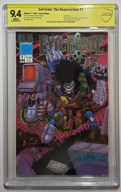 Chaos! Comics EVIL ERNIE: THE RESURRECTION #1 CBCS 9.4 Gold Foil Signed HUGHES