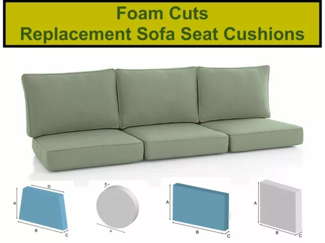 Memory Foam Cut to Size Seat Pad Floor Cushions Sofa Chair Dog