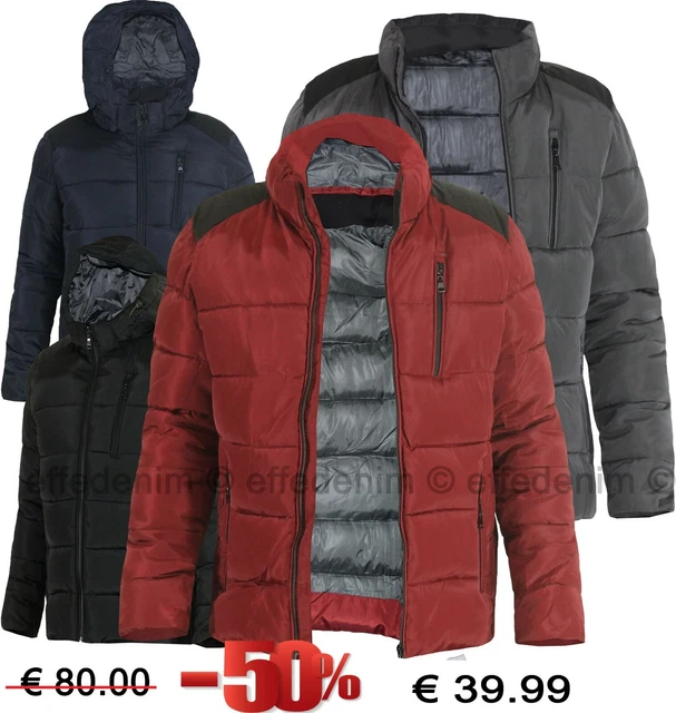 Giubbotto uomo imbottito Piumino invernale EFFEDENIM Giacca Impermeabile zip 505