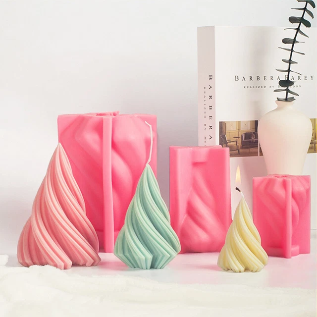 3D Silicone Candle Moulds DIY Art Cone Soap Wax Plaster Candles Making Molds UK