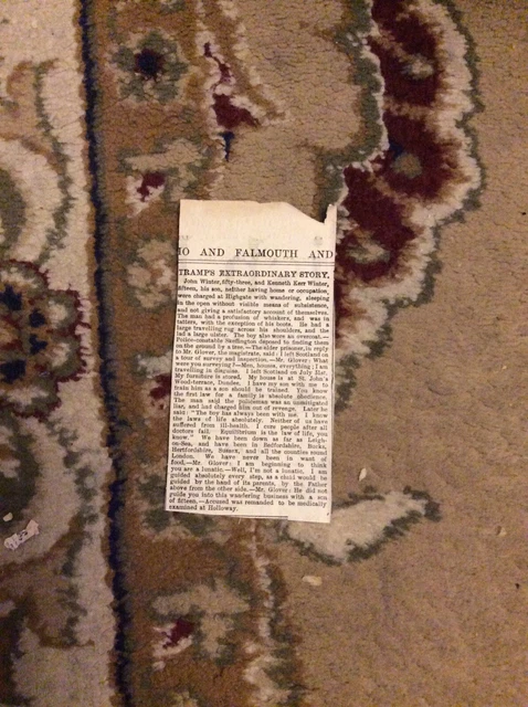 M5-1a Ephemera 1897 Article John Winter Tramp Kenneth Kerr Highgate