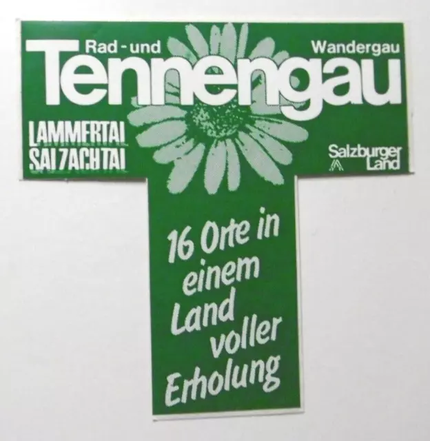 Souvenir-Aufkleber Tennengau Lammertal Salzachtal Salzburger Land Österreich 80s