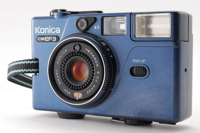 Read[Exc+5] Konica C35 EF3 bule Point & Shoot 35mm Film Camera From Japan