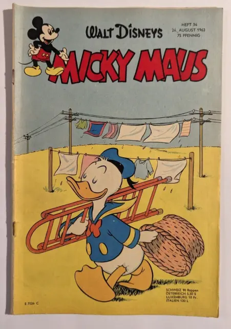 Micky Maus Heft 1963 Nr. 34 mit Gutschein/Schnipp und Sammelbild