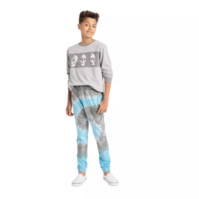 Boys' Swirl Tie-Dye Pull-On Jogger Sweatpants - art class™ Black/Blue Size M