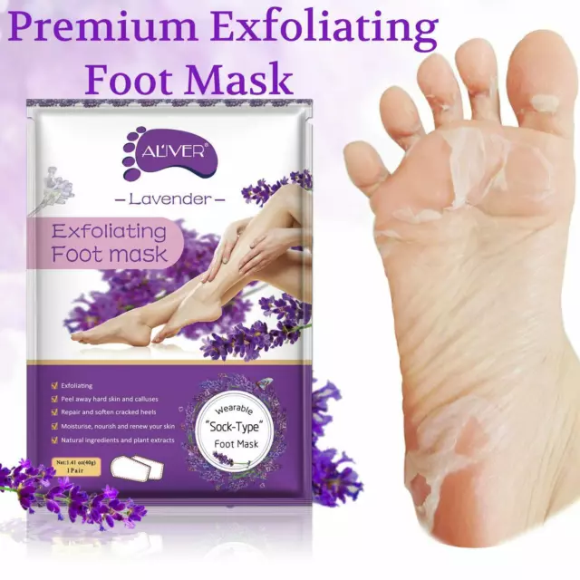 Exfoliating Peel Foot Care Sock Mask Baby Soft Skin Feet Removes Callus Lavender