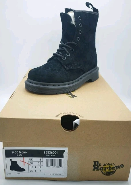 DR. DOC MARTENS DM s 1460 Mono Black Soft Buck Boots UK 3 Brand NEW Women Kids 69.99 PicClick UK