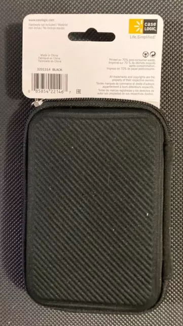 Case Logic Black Hard Shell Case for 2.5-Inch Portable Hard Drive   (New)