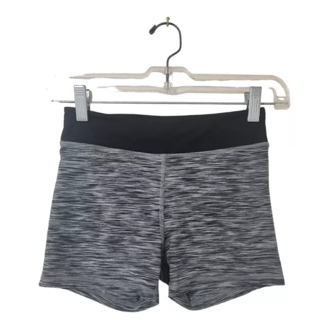 Girls H&M Sport Black/Grey Elastic Stretchy Workout Dance Shorts Size 8/10