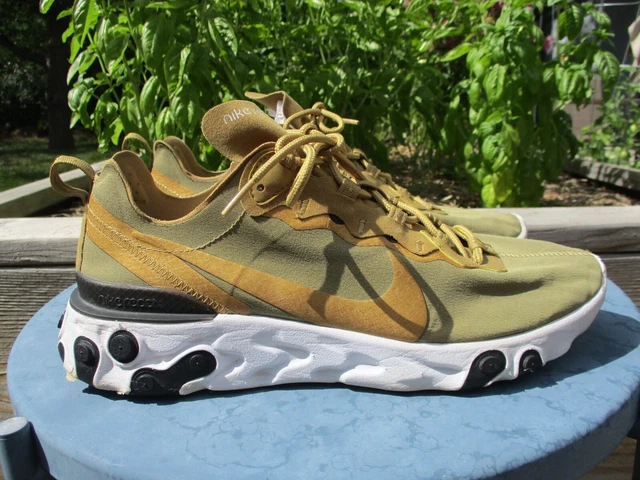 NIKE REACT ELEMENT 55 Metallic Gold Men 11 Metallic Gold Run Shoes BQ6166 700 48.88 PicClick