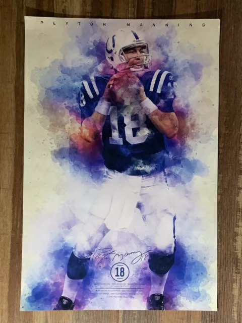 RARE Peyton Manning Poster Statue Retirement Unveiling Jersey Colts SGA VTG