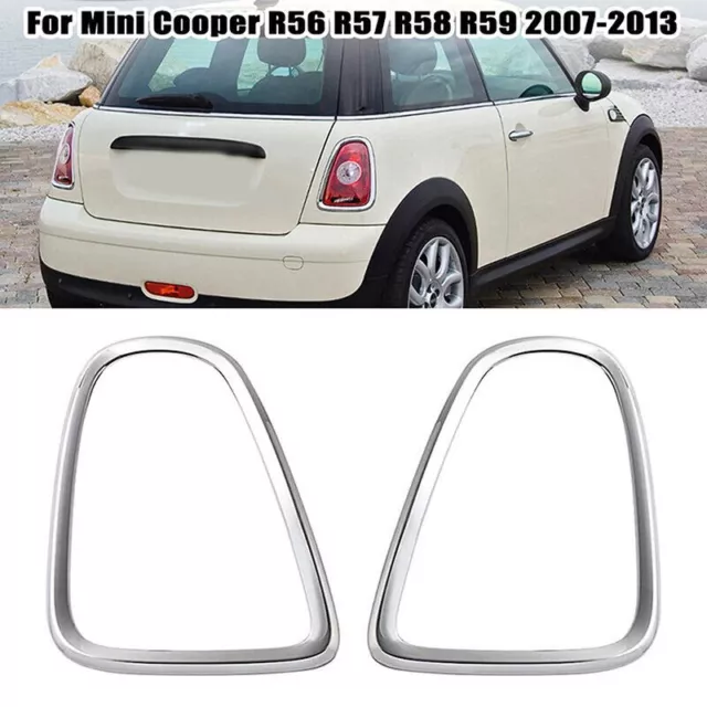 For Mini Cooper R56 R57 R58 R59 2007-2013 Chrome Rear Tail Light Cover Trim Pair