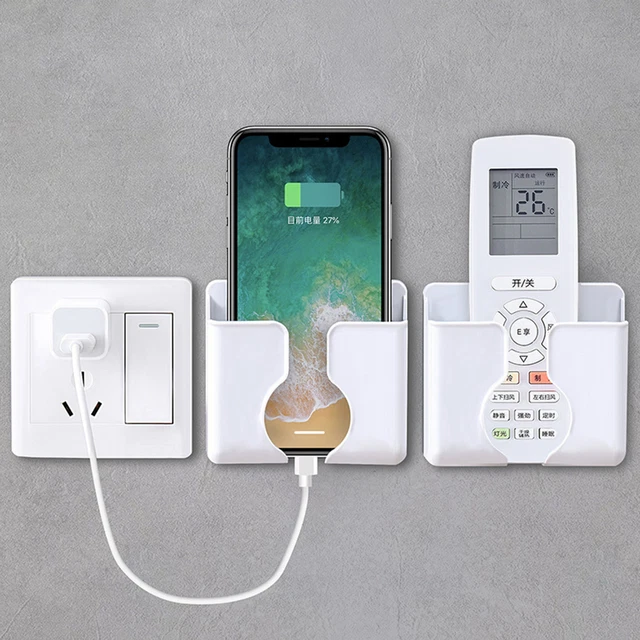 Storage Holder Compact Reusable Convenient Remote Control Phone Wall Mounted