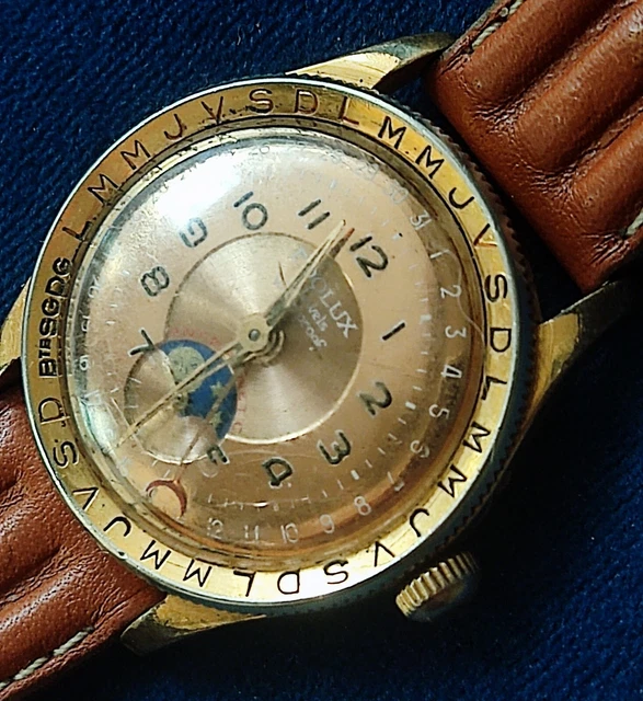 Montre Calendographe Edolux Vintage Des Années 1950 - Mécanique Manuel - Pour Homme