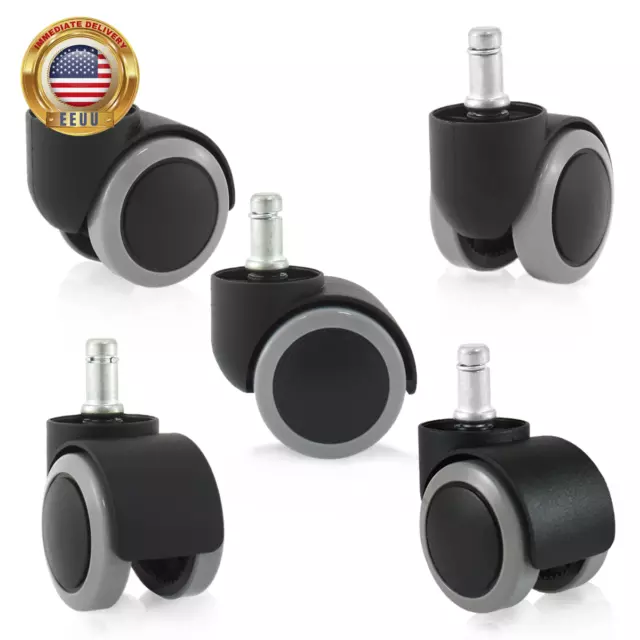 Enjoy Caster | 2 Inch Office Chair Casters for Hardwood Floors | Dual Injection