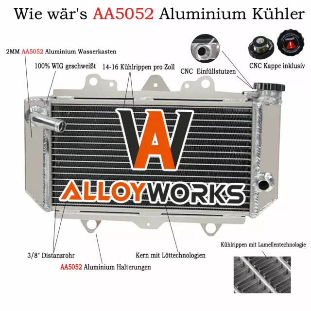 2 Reihe Wasserkühler Aluminium Für Yamaha YFZ450 2004-2008 2005 2006 2007