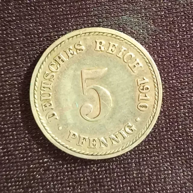 Münze, Deutsches Reich, 5 Pfennig, 1910