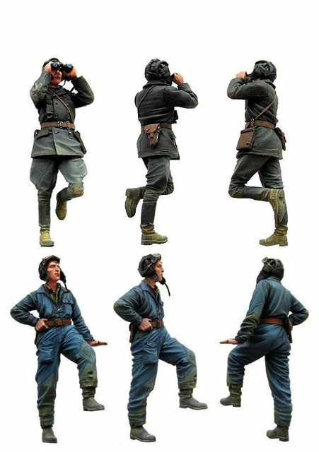 LIANGFANG 1/35 maquettes de Figurines en résine GK WW2 Soldat de Char soviétique kit Non assemblé et Non Peint