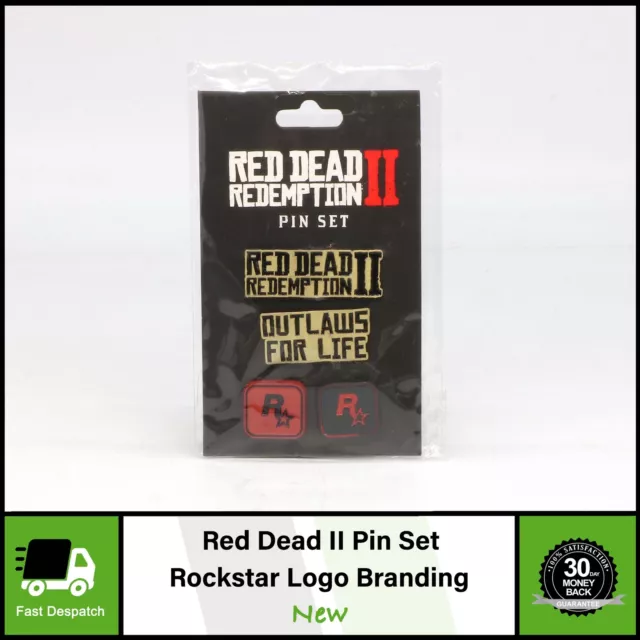 Red Dead Redemption II (2) Rockstar Logo Pin Badges Set | New