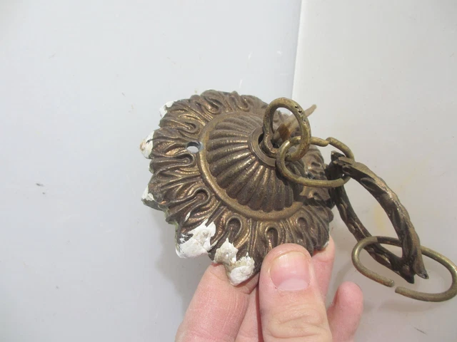 Vintage Gold Metal Ceiling Light Hook Chandelier Rose Old Rococo Antique STYLE 16