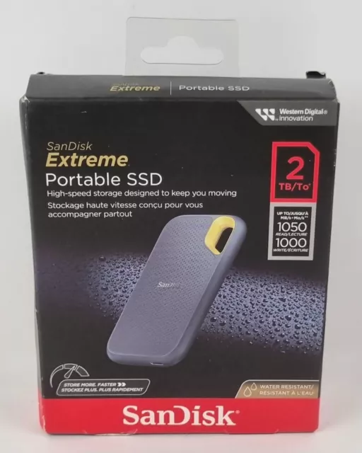 SANDISK PORTABLE SSD 2 TB Disque dur externe SSD 2,5 USB-C noir
