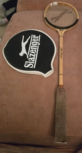 Raquette De Tennis Vintage Slazenger Challenge – Bois, Années 60, Avec Housse