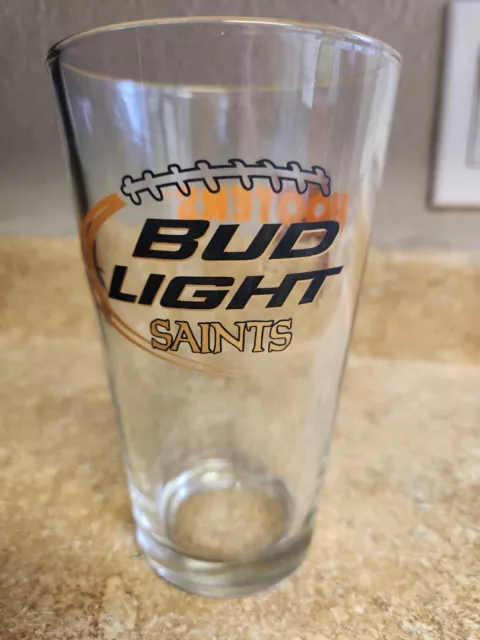 Vintage New Orleans Saints Bud Light Hooters Pint Glass Who Dat Super Bowl XLIV