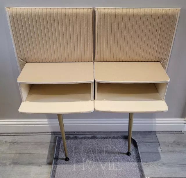 Pair of Vintage c1960’s Art Deco Bedside Cabinets/Tables with Dansette Legs