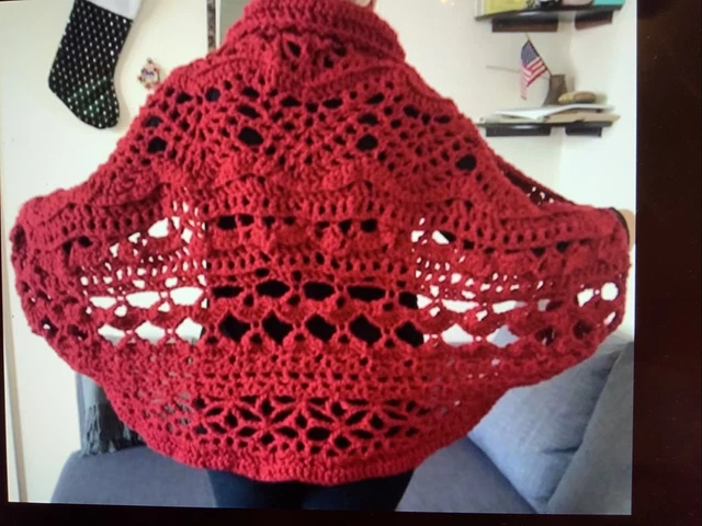 Beautiful  Handmade crochet Boho Lace Cardigan,  can fit Small  to Large size