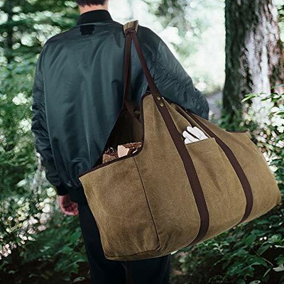 BONTHEE Extra Großer Kaminholzträger Holzkorb Brennholztasche Tragetasche aus S 