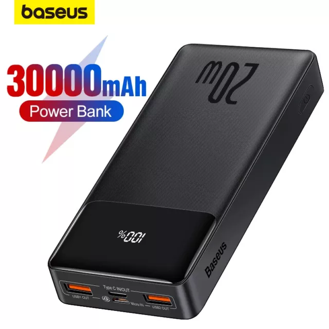 Baseus 20000mAh Power Bank 20W USB C Ladegeräte Zusatzakku Für iPhone 14 13 12 X