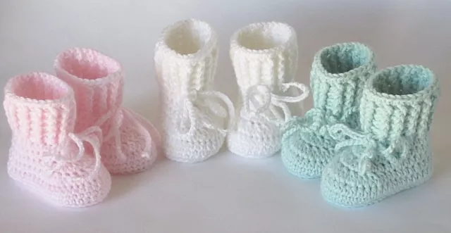 Handmade Baby Knitted Crochet Booties Shoes / Newborn-3 months