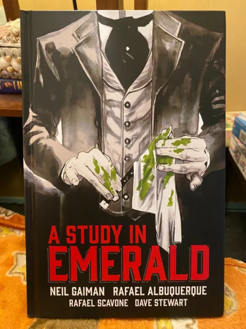 Signed Neil Gaiman A Study In Emerald Hardcover Graphic Novel Rafael Scavone NEW
