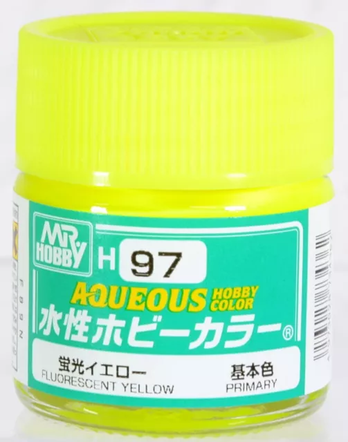 Gunze GSI Mr.Hobby Aqueous Color Acrylic Paint H97 Fluorescent Yellow (10ml)