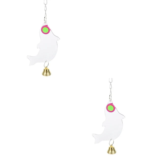 2 PCS Vögel Spiegeln Spielzeug Vogelkäfig Schaukel Windspiele