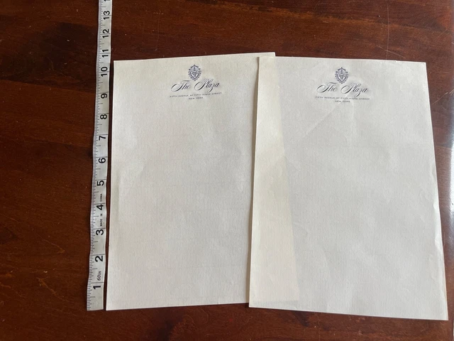 Vintage The Plaza Hotel New York Nyc Writing Stationery Paper Sheet