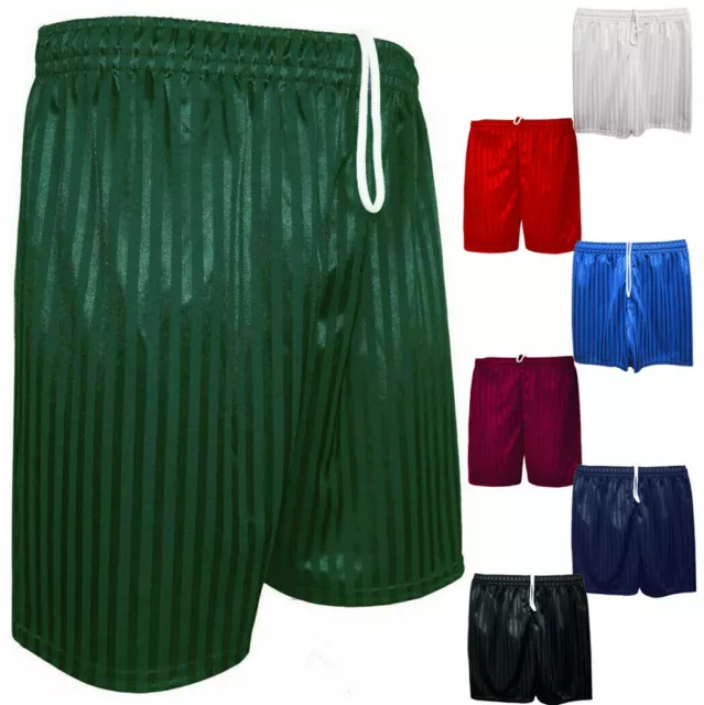 Unisex Boys Girls Kids Childrens School Sports Shadow Stripe PE Football Shorts